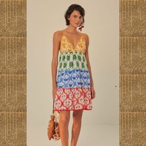 nwt! farm rio summer mix mini dress